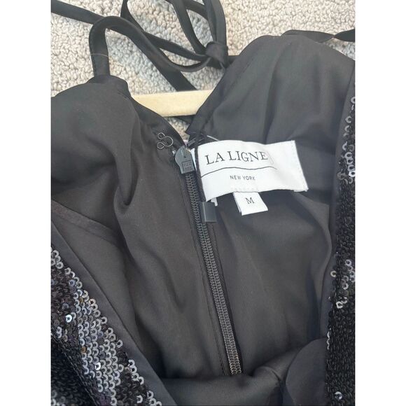 NWT LA LIGNE OONA DRESS - BLACK, Med $475 - Picture 10 of 13